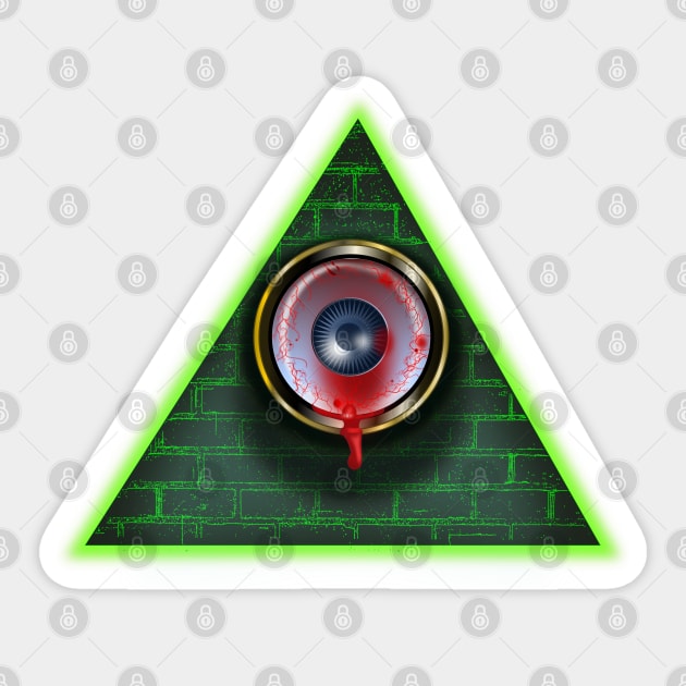 Evil Eye - Bloodshot Illuminati All Seeing Eye Sticker by geodesyn